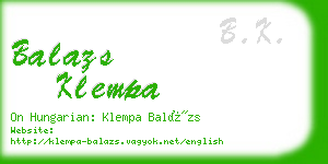 balazs klempa business card